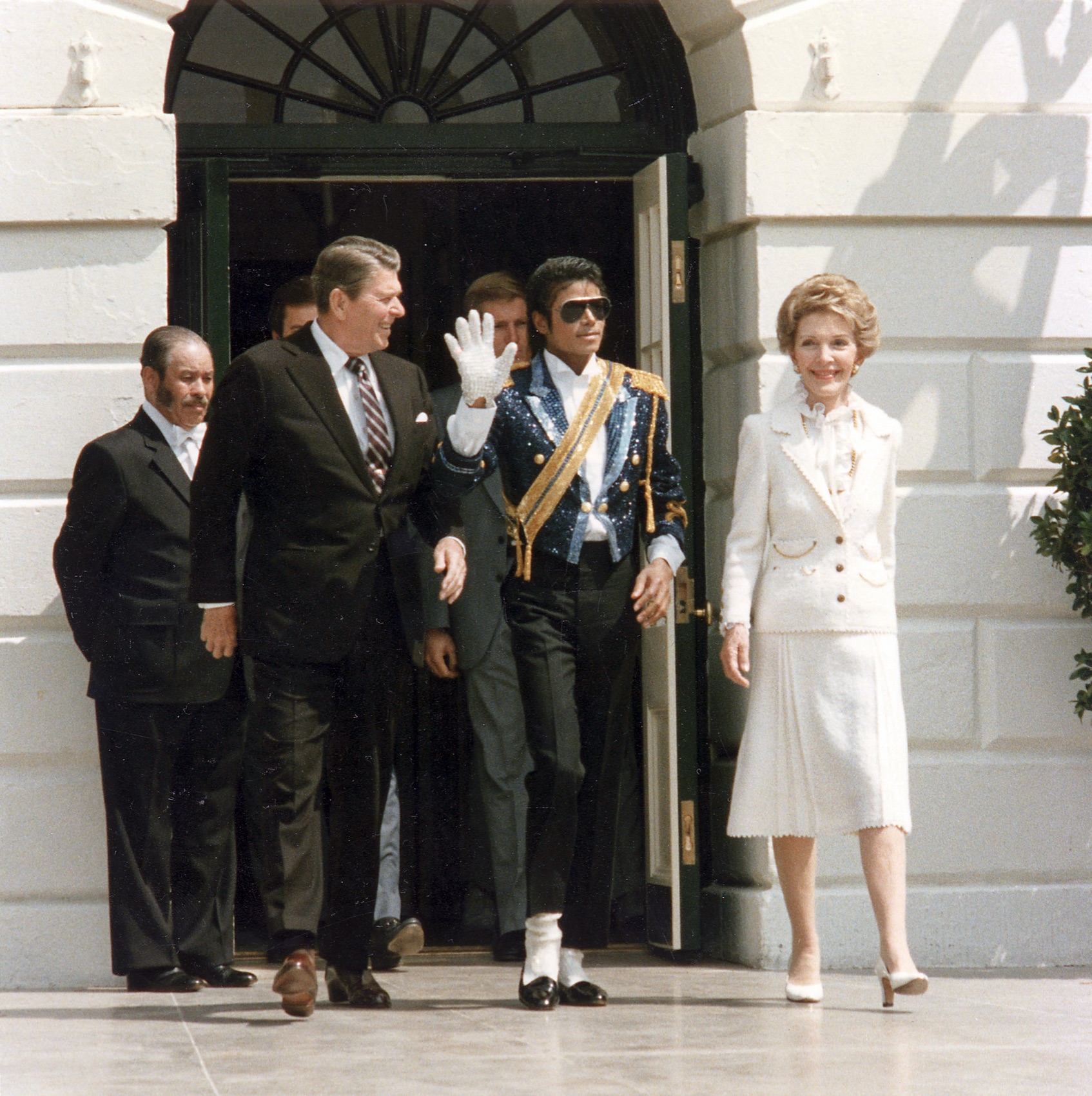 Michael Jackson with President and Mrs. Reagan at the White House, 1984